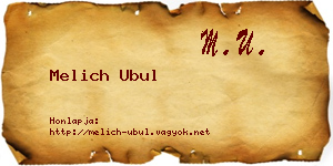 Melich Ubul névjegykártya